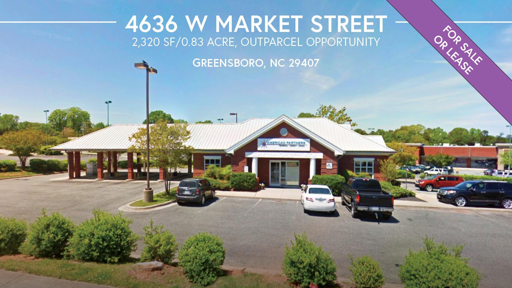 4636 W Market St, Greensboro, North Carolina 29407, ,Commercial,For Lease,,W Market,1177, Wendover,Submarket,Planet Fitness,Oil,Change,Fitness,Bank,Former,Bank,