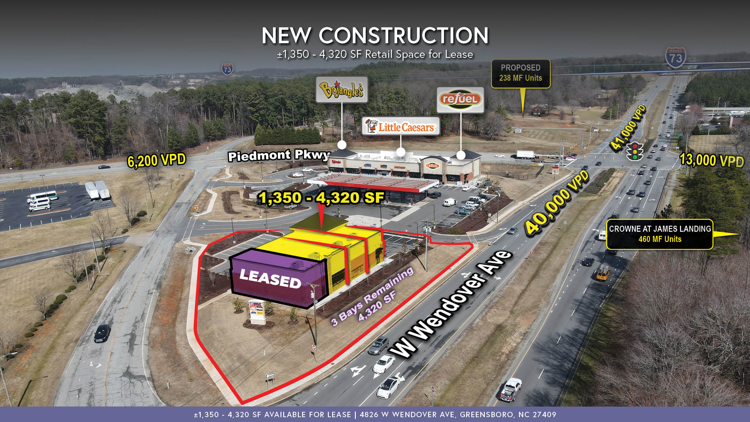 4826 W Wendover Ave, Greensboro, North Carolina 27409, ,Commercial,For Lease,W Wendover,1,1179