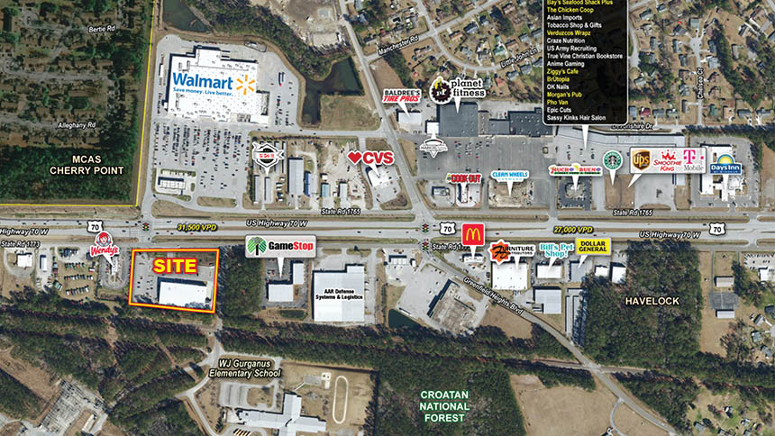 553 US-70 W W, Havelock, North Carolina 28532, ,Commercial,For Lease,Former Lidl,US-70 W,1195